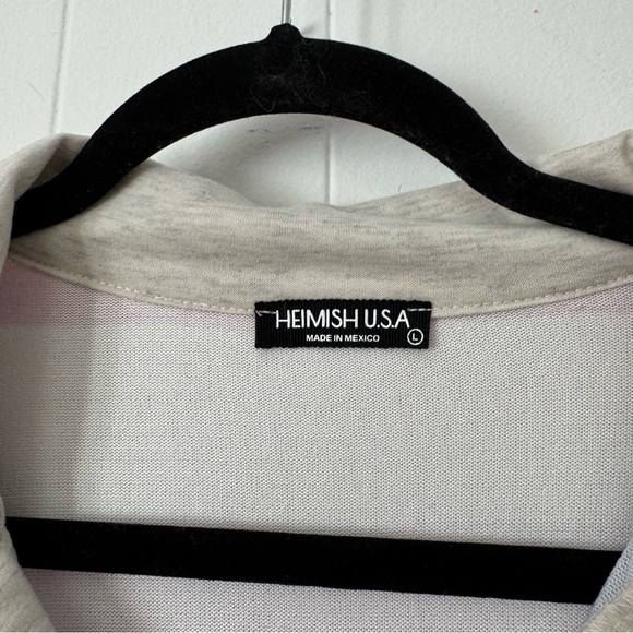 HEIMISH USA Purple & Blue Stripe Polo Blouse - Picture 2 of 4